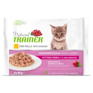 TRAINER BUSTA GR 85 KITTEN&YOUNG POLLO X  4 PEZZI 