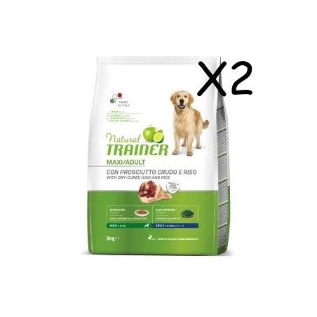 TRAINER DOG NATURAL ADULT MAXI PROSCIUTTO KG 12 *acquisto minimo 2 sacchi*prezzo riferito alla singola confezione*