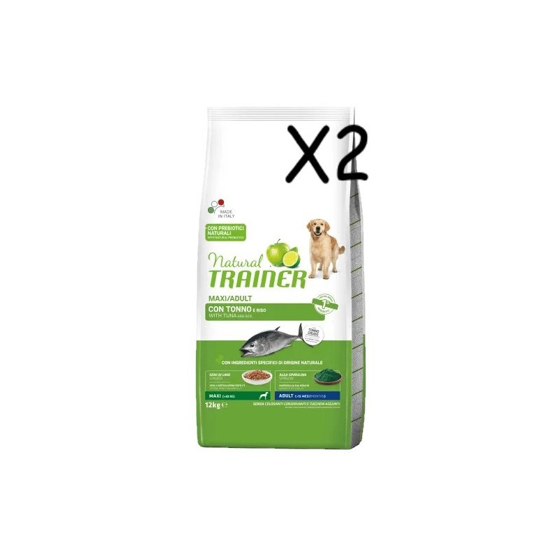 TRAINER DOG NATURAL ADULT MAXI TONNO KG 12 *acquisto minimo 2 sacchi*prezzo riferito alla singola confezione*