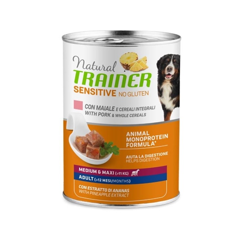 TRAINER NATURAL SENSITIV ADULT M/M MAIALE E CEREALI GR 400
