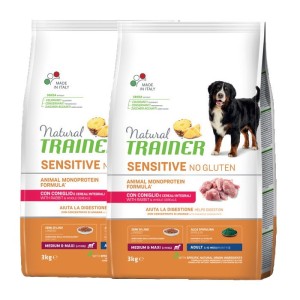 TRAINER SENSITIVE NOGLUTEIN ADULT M/M CONIGLIO E CERALI INTEGRALI 12KG **acquisto minimo 2 sacchi*prezzo riferito alla singola c