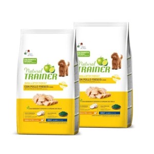 TRAINER NATURAL ADULT SMALL&TOY CON POLLO FRESCO E RISO KG.7 *acquisto minimo 2 sacchi*prezzo riferito alla singola confezione*