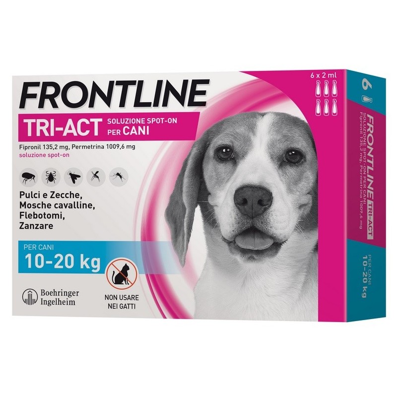 FRONTLINE TRI-ACT CANI 10-20 KG 6 PIPETTE**spedizione gratis**