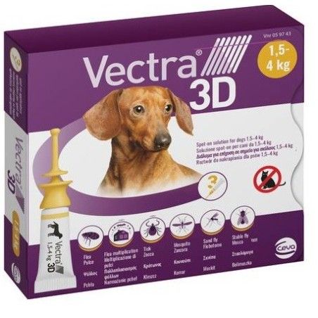VECTRA 3D DOG 1,5-4 KG - 3 PIPETTE - ***SPEDIZIONE GRATUITA***