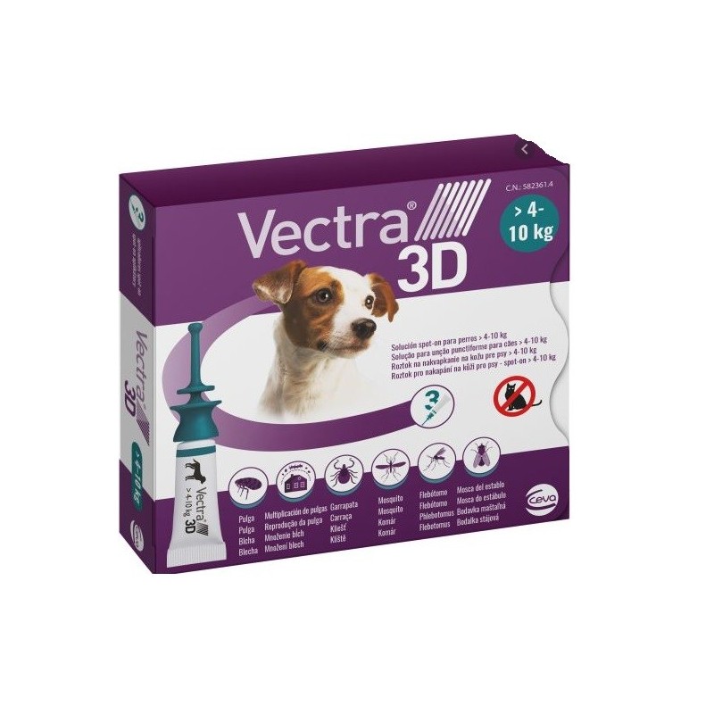 VECTRA 3D DOG  4-10 KG - 3 PIPETTE  ***SPEDIZIONE GRATUITA***