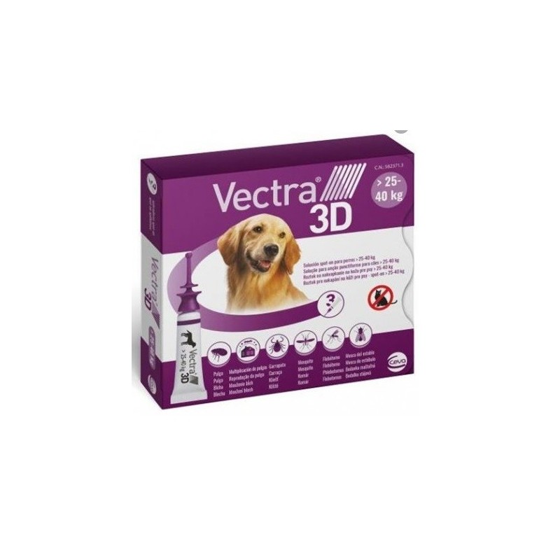 VECTRA 3D DOG 25-40 KG - 3 PIPETTE ***SPEDIZIONE GRATUITA***