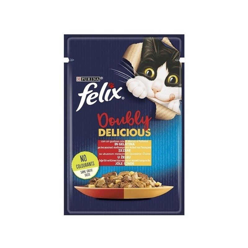 FELIX BUSTA DOUBLY DELICIOUS CON MANZO E POLLO IN GELATINA GR 85