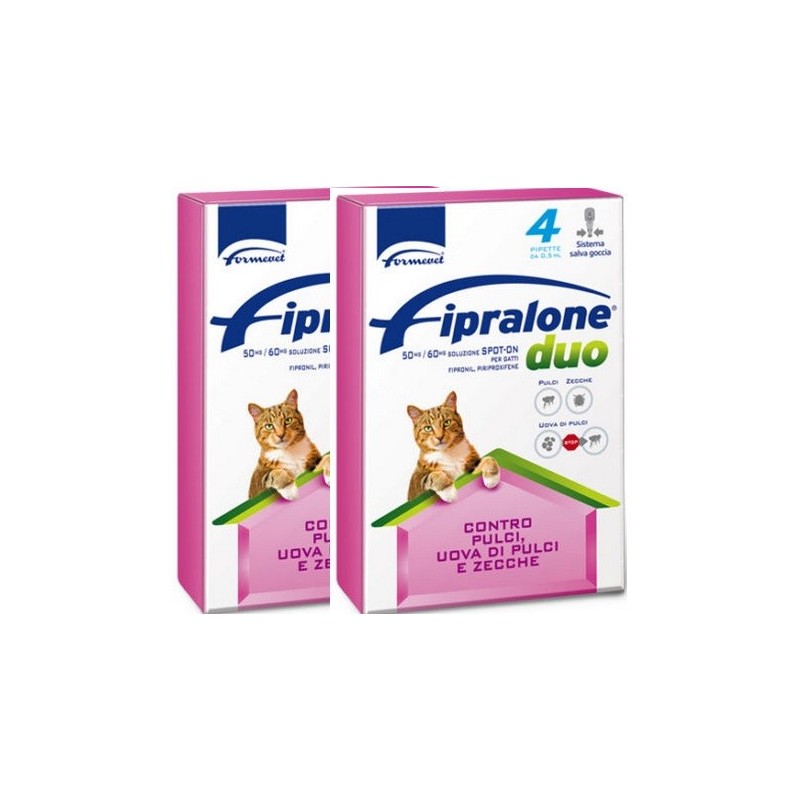 FIPRALONE DUO GATTI 4 PIPETTE **acquisto minimo 2 confezioni*prezzo riferito alla singola confezione* ***spedizione gratis***