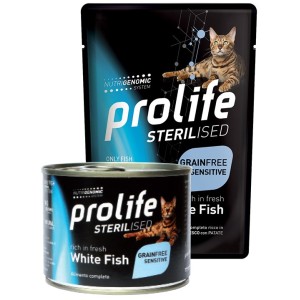 PROLIFE CAT BUSTA GR.85 STERILISED GRAIN FREE ADULT WHITE FISH (CON PESCE)