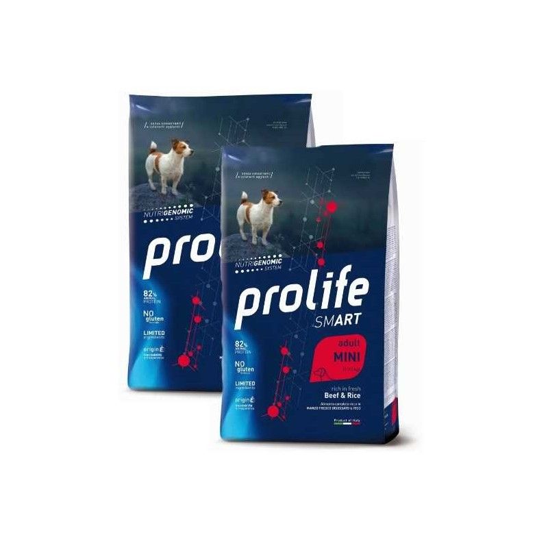 PROLIFE ADULT MINI BEEF & RICE 7 KG *acquisto minimo 2 sacchi*prezzo riferito alla singola confezione*