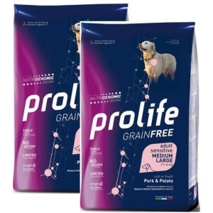 PROLIFE..DOG ADULT SENS. PORK & POTATO - MEDIUM / LARGE KG. 10 -**acquisto minimo 2 sacchi*prezzo riferito alla singola confezio