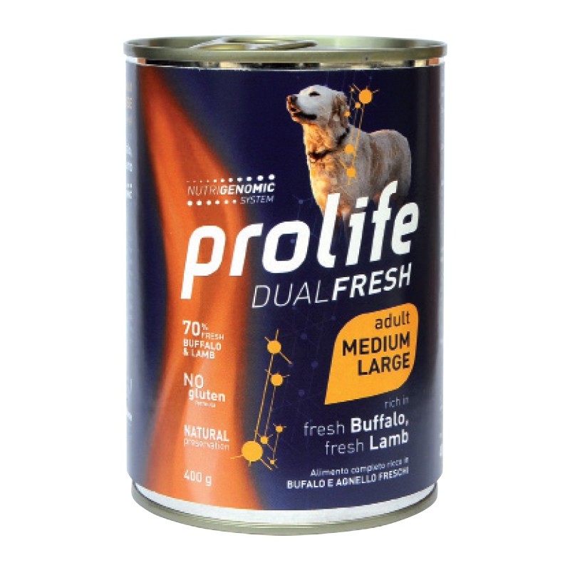 PROLIFE DOG ADULT FRESH BUFFALO, FRESH LAMB - MEDIUM/LARGE GR.400