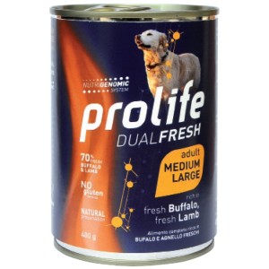 PROLIFE DOG ADULT FRESH BUFFALO, FRESH LAMB - MEDIUM/LARGE GR.400
