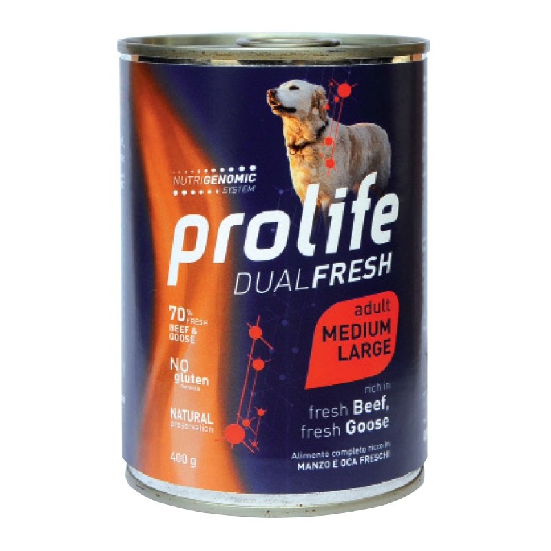 PROLIFE DOG ADULT FRESH BEEF, FRESH GOOSE - MEDIUM/LARGE GR. 400