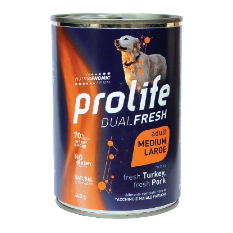 PROLIFE DOG ADULT FRESH TURKEY, FRESH PORK - MEDIUM/LARGE GR.400