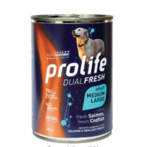 PROLIFE DOG ADULT FRESH SALMON, FRESH CODFISH & RICE - MEDIUM/LARGE GR. 400