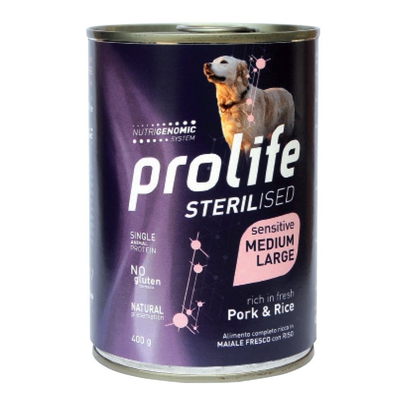 PROLIFE DOG STERILISED SENS. ADULT PORK & RICE - MEDIUM/LARGE GR. 400
