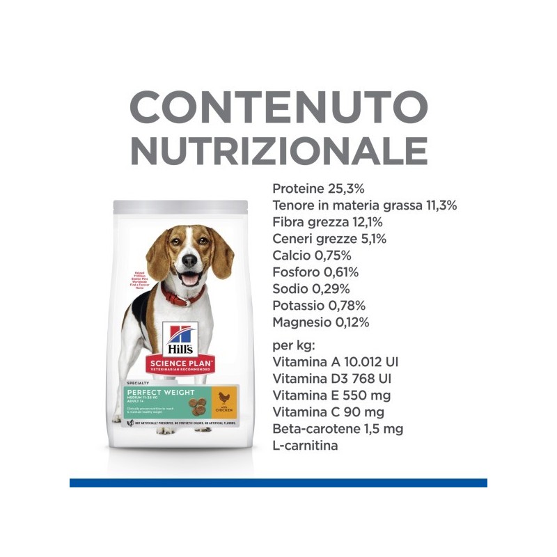 HILL'S SCIENCE PLAN PERFECT WEIGHT MEDIUM ALIMENTO PER CANI CON POLLO KG. 2