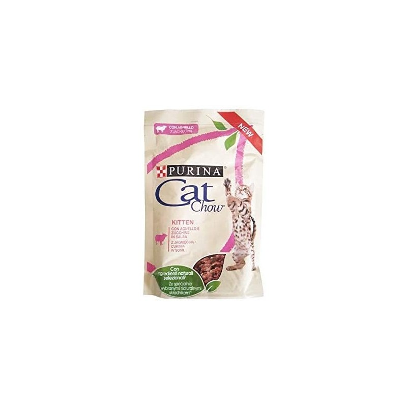 PURINA CAT CHOW BUSTA KITTEN AGNELLO E ZUCCHINE GR. 85