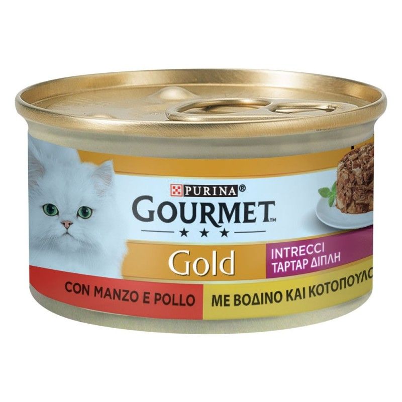 GOURMET GOLD INTRECCI DI GUSTO POLLO E MANZO GR. 85