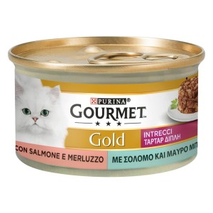 GOURMET GOLD INTRECCI DI GUSTO SALMONE E MERLUZZO GR. 85