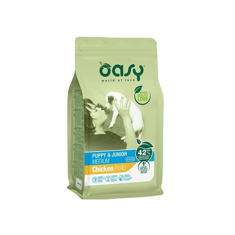OASY DOG PUPPY JUNIOR MEDIUM POLLO KG 12