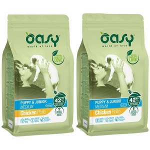 OASY DOG PUPPY JUNIOR MEDIUM POLLO KG. 12 *acquisto minimo 2 sacchi*prezzo riferito alla singola confezione*