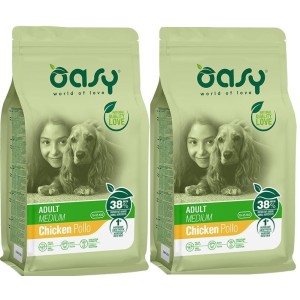 OASY DOG MEDIUM ADULT POLLO KG. 12 **acquisto minimo 2 sacchi*prezzo riferito alla singola confezione* ***SPEDIZIONE GRATUITA***