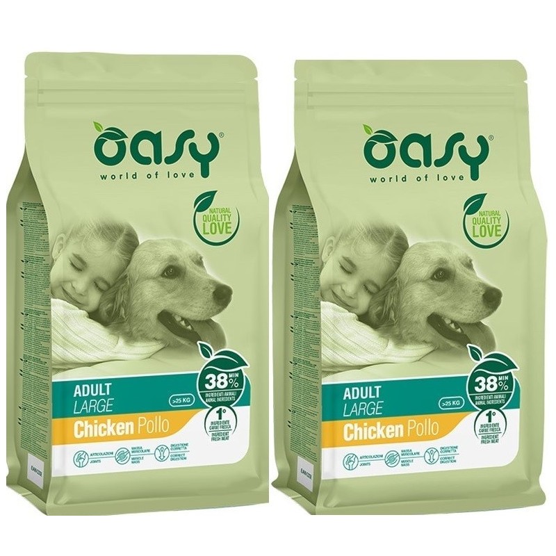 OASY DOG LARGE ADULT POLLO KG. 12 **acquisto minimo 2 sacchi*prezzo riferito alla singola confezione***SPEDIZIONE GRATUITA**