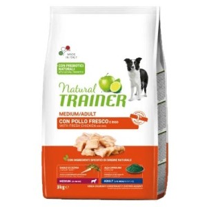 TRAINER DOG NATURAL ADULT MEDIUM CON POLLO FRESCO E RISO KG. 12