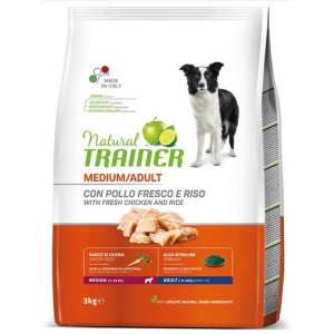 TRAINER DOG NATURAL ADULT MEDIUM CON POLLO FRESCO E RISO  KG 3