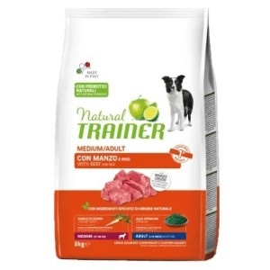 TRAINER DOG NATURAL ADULT MEDIUM CON MANZO E RISO KG.12