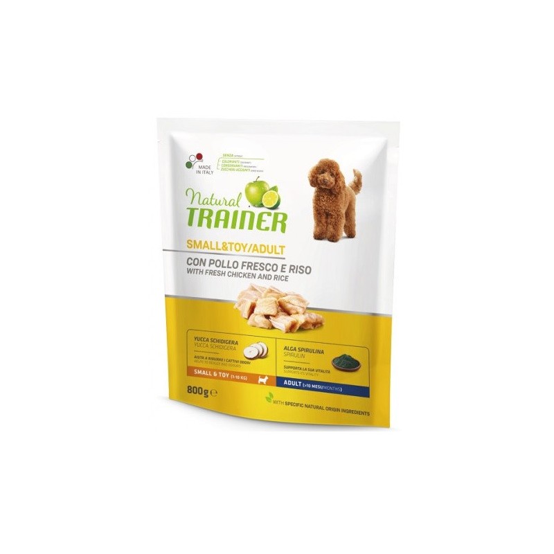 TRAINER NATURAL ADULT SMALL&TOY CON POLLO FRESCO E RISO GR.800