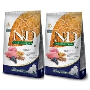 FARMINA N&D ANCESTRAL LOW GRAIN PUPPY MEDIUM/MAXI  AGNELLO E MIRTILLO KG. 12 *acquisto minimo 2 sacchi*prezzo riferito alla sing