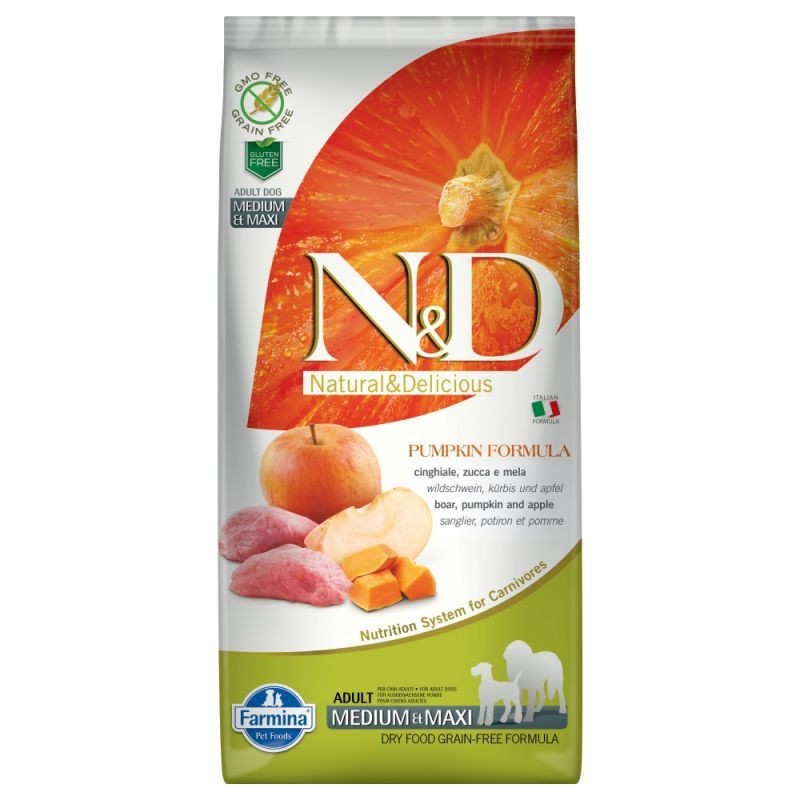 N&D PUMPKIN ADULT MEDIUM/MAXI CINGHIALE E MELA 2.5 KG