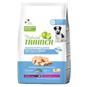 TRAINER DOG NATURAL PUPPY & JUNIOR MEDIUM CON POLLO FRESCO KG. 12