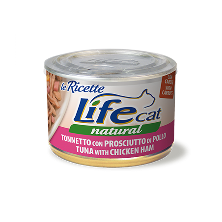 LIFE CAT GR. 150 TONNO CON PROSCIUTTO DI POLLO