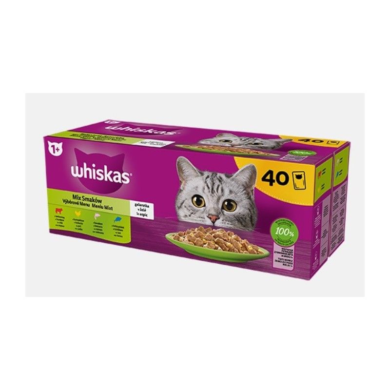 WHISKAS BUSTA MEGAPACK SELEZIONE ASSORTITA IN GELATINA 40X85 GR
