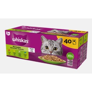 WHISKAS BUSTA MEGAPACK SELEZIONE ASSORTITA IN GELATINA 40X85 GR