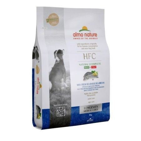 ALMO HFC DOG 8KG LONGEVITY M-L SPIGOLA E ORATA FRESCHE  ...