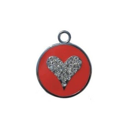 TONDA CUOTE STRASS SFONFO ROSSO ( Dim. 25x25 )