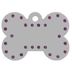 OSSO ARGENTO STRASS COLORE ROSA ( Dim. 37x26 )