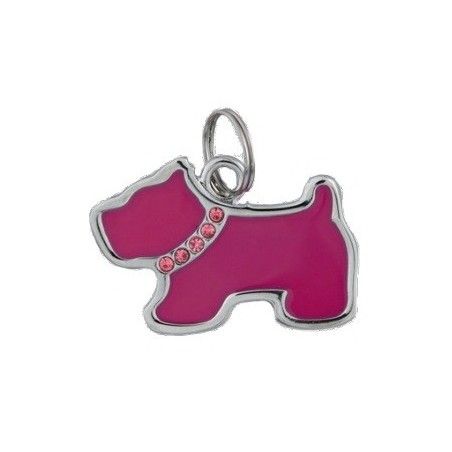 NUOVO CANE CON STRASS, COLORE ROSA ( Dim. 29x19 )