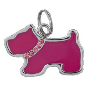 NUOVO CANE CON STRASS, COLORE ROSA ( Dim. 29x19 )