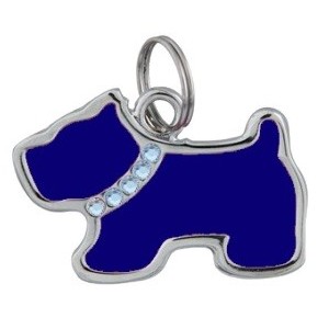 NUOVO CANE CON STRASS, COLORE BLU ( Dim. 29x19 )