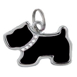 NUOVO CANE CON STRASS, COLORE NERO ( Dim.29x19 )