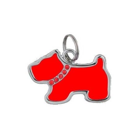 NUOVO CANE CON STRASS, COLORE ROSSO ( Dim. 29x19 )