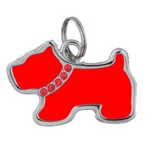 NUOVO CANE CON STRASS, COLORE ROSSO ( Dim. 29x19 )