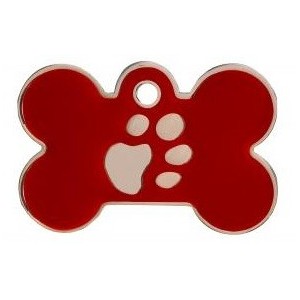 OSSO COLORATO + ZAMPA, COLORE ROSSO ( Dim. 39x24 )