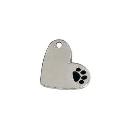 CUORE CON ZAMPA LATERALE, COLORE ARGENTO ( Dim. 27x18 )